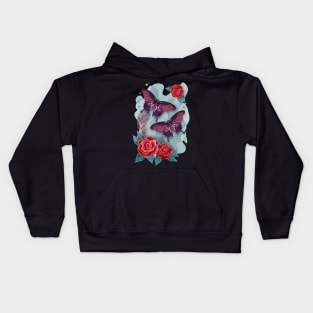 Butterflies with roses Kids Hoodie